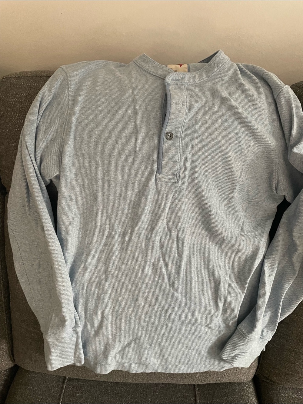 Relwen Men's Light Blue Long-Sleeve Henley Shirt